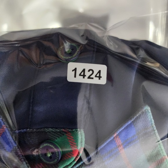 William Murray Golf Polo Mens Large Navy Stretch Plaid Trim Performance Shirt - Picture 5 of 8